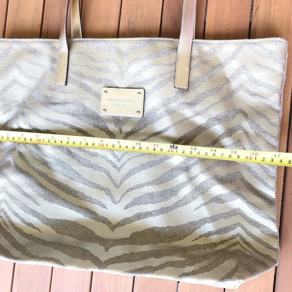 Michael Kors gold and tan shimmer tote